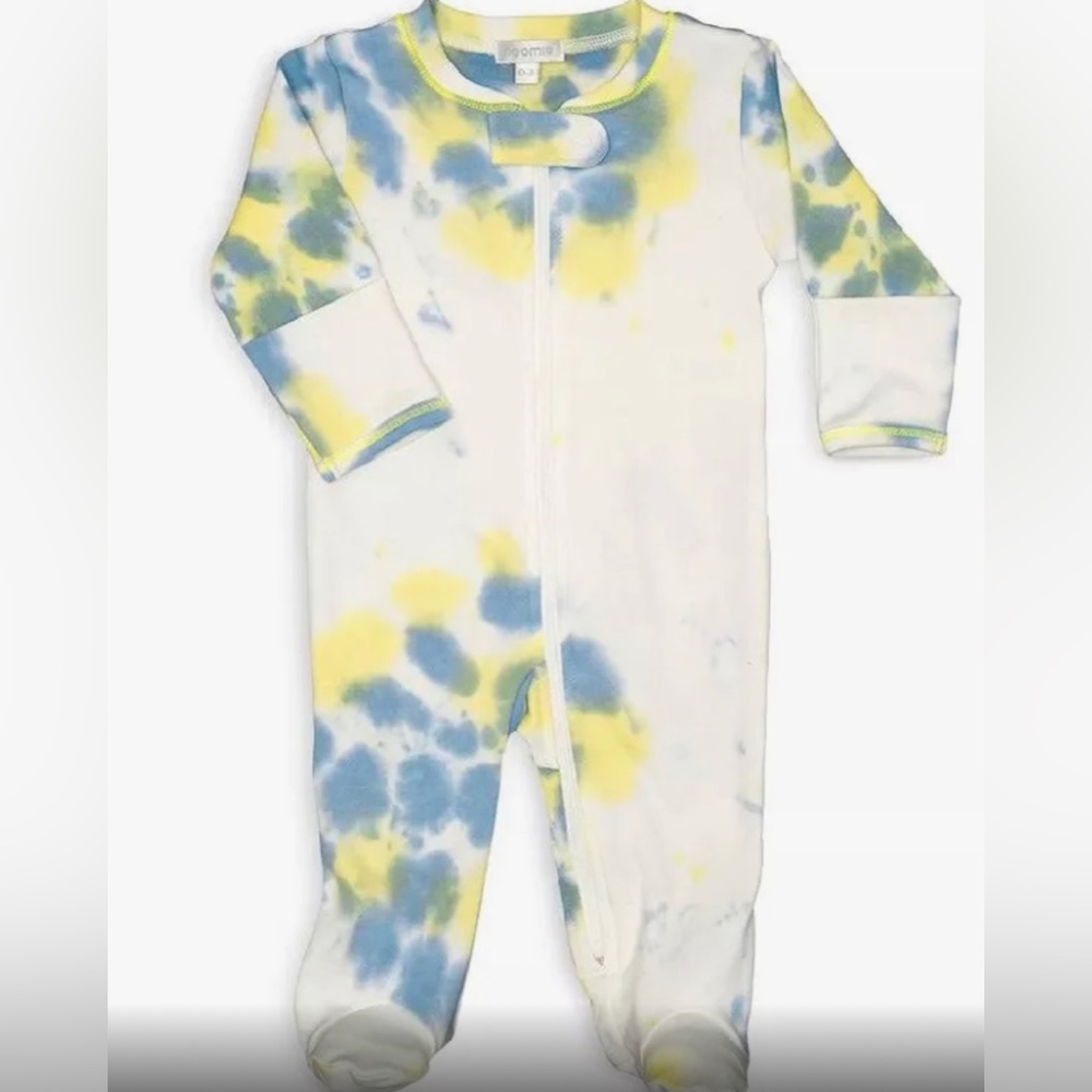 NEW Baby Noomie Unisex Tie-Dye Zipper Footie